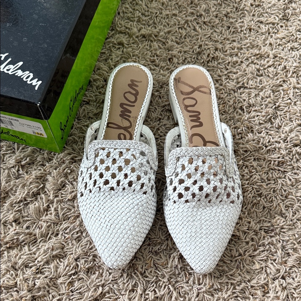 Sam Edelman Clara White Leather Loafers